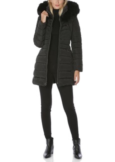 LAUNDRY BY SHELLI SEGAL womens Puffer With Detachable Faux Fur Hood and Large Collar Jacket   US