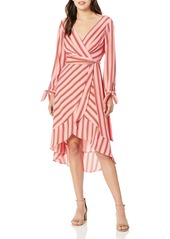 LAUNDRY BY SHELLI SEGAL Women's Stripe Wrap Dress