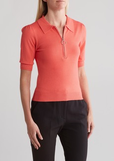 Laundry by Shelli Segal Zip Placket Polo in Papaya at Nordstrom Rack