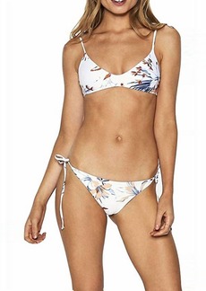 Laundry by Shelli Segal Lily Itsy Seamless Fit Tie Strap Bikini Bottom Swimsuit In Bird Of Paradise White