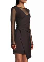 Laundry by Shelli Segal Mesh Asymmetric Dress