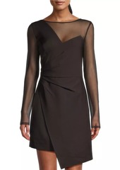 Laundry by Shelli Segal Mesh Asymmetric Dress