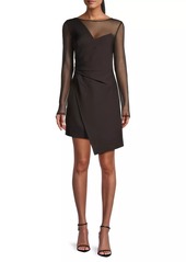 Laundry by Shelli Segal Mesh Asymmetric Dress