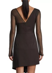 Laundry by Shelli Segal Mesh Asymmetric Dress