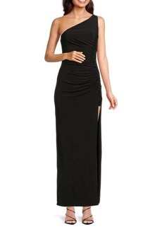 Laundry by Shelli Segal One Shoulder Ruched Maxi Dress