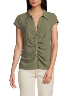 Laundry by Shelli Segal Ruched Button Top