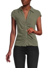 Laundry by Shelli Segal Ruched Collared Shirt