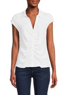 Laundry by Shelli Segal Ruched Collared Shirt