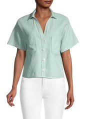 Laundry by Shelli Segal Short-Sleeve Linen Button-Down Shirt