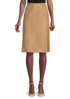 Laundry by Shelli Segal Vegan Leather Knee Length Pencil Skirt