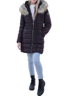 Laundry by Shelli Segal Womens Faux Fur Winter Puffer Coat