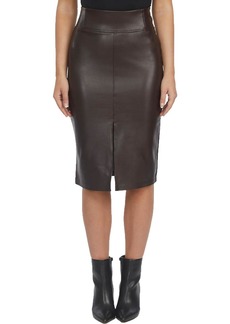 Laundry by Shelli Segal Womens Faux Leather Knee-Length Pencil Skirt