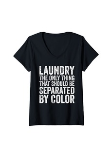 Laundry by Shelli Segal Womens Laundry Only Thing Separated by Color Anti Racism V-Neck T-Shirt