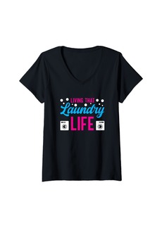 Laundry by Shelli Segal Womens Living That Laundry Life Housekeeping Laundry Aide V-Neck T-Shirt
