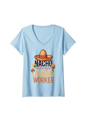 Laundry by Shelli Segal Womens Nacho Average Laundry Worker Cinco De Mayo V-Neck T-Shirt
