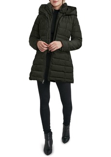 Laundry by Shelli Segal Womens Quilted Hooded Puffer Coat