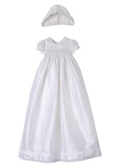 Infant Girl's Laura Ashley Smocked Shantung Gown & Bonnet