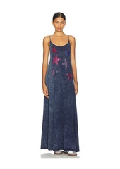 Lauren Moshi Berna Spaghetti A Line Maxi Dress Color Crystal Multi Stars