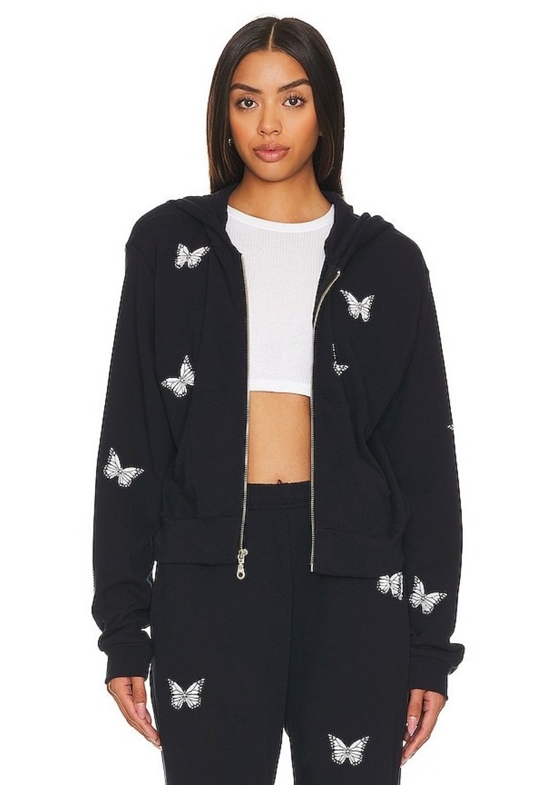 Lauren Moshi Lachelle Crop Zip Up Hoodie