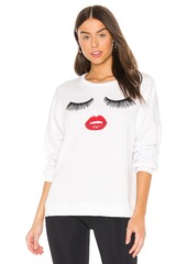 Lauren Moshi Sierra White Glam Face Sweatshirt