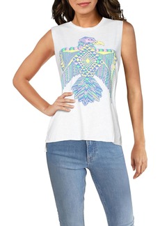 Lauren Moshi Thunderbird Womens Graphic Sleeveless Muscle Tank