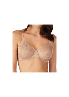 Le Mystere Women's Lace Comfort Unlined Bra Full Coverage Center Pull Cups Bra