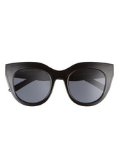 Le Specs Air Heart 51mm Polarized Cat Eye Sunglasses in Black at Nordstrom