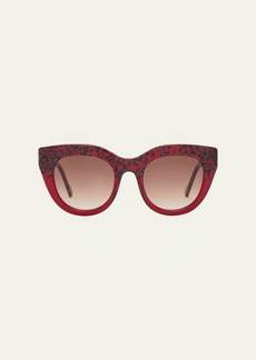 Le Specs AIRY CANARY II Red Acetate Cat-Eye Sunglasses