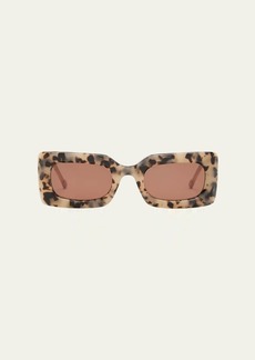 Le Specs DAMNEDEST Tortoise Acetate Rectangle Sunglasses