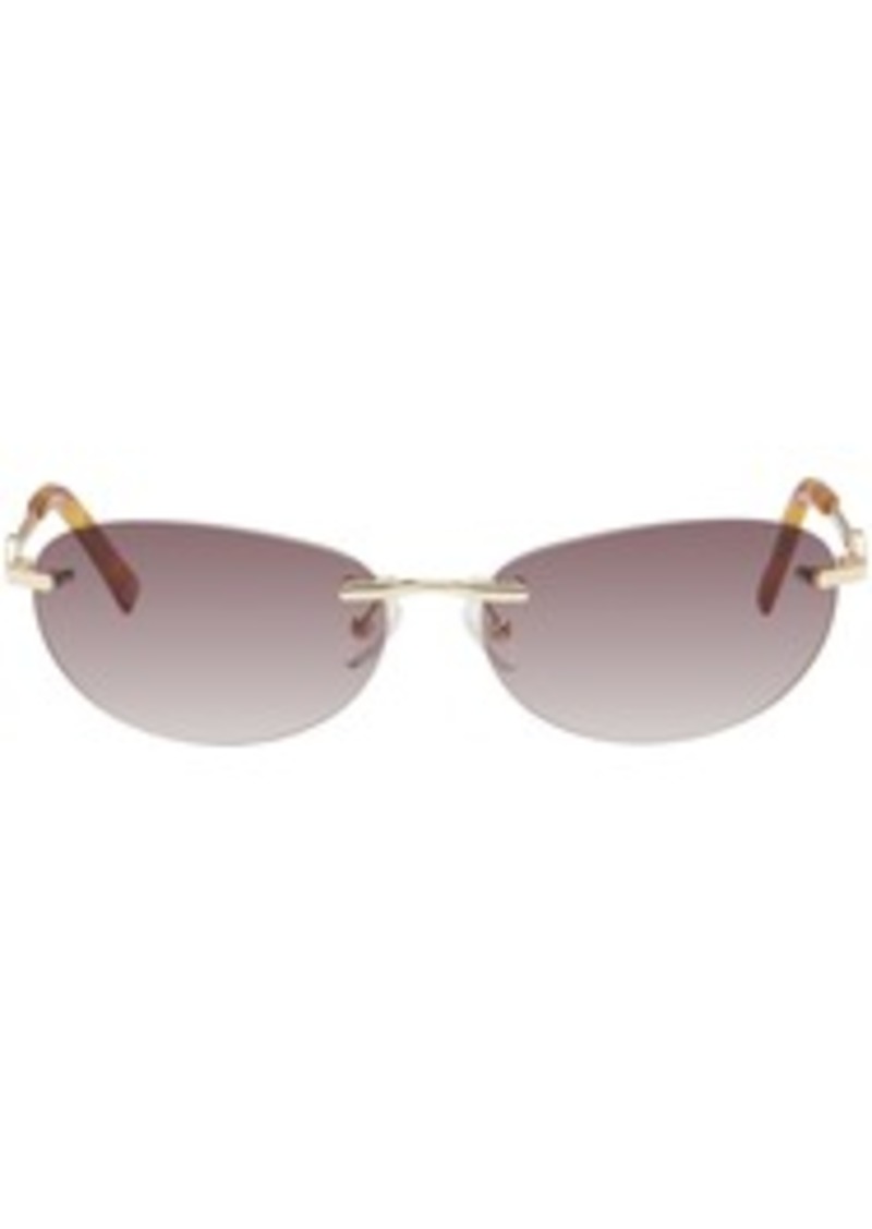 Le Specs Gold Slinky Sunglasses