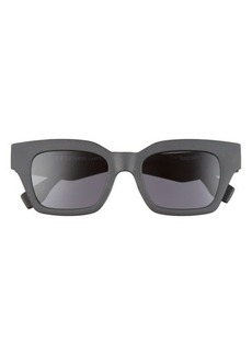 Le Specs Last Straw 51mm Square Sunglasses in Black Straw/Smoke Mono at Nordstrom