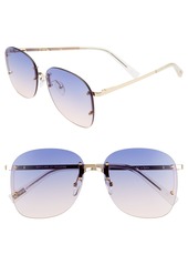 Le Specs Skyline 59mm Rimless Sunglasses in Bright Gold/Blue Grad at Nordstrom