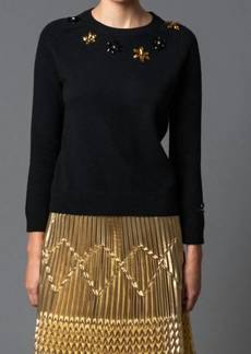 LE SUPERBE Dripping Daisy Sweater In Black