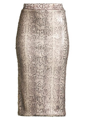 LE SUPERBE Liza Sequin Stripe Midi Skirt