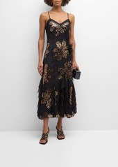 LE SUPERBE Naomi Godet Embellished Midi Dress