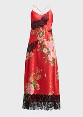 LE SUPERBE Superbe Floral Lace Slip Dress