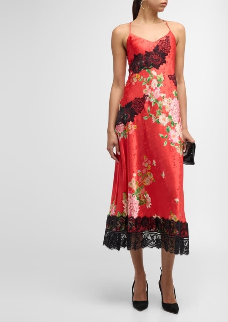 LE SUPERBE Superbe Floral Lace Slip Dress