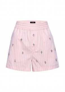 LE SUPERBE Women's Everlasting Boxer Short In Jeweled Pink Stripe