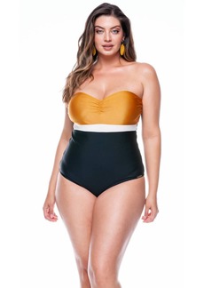 Plus Size Cross-Back Padded Swimsuit