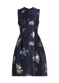 Lela Rose Betsy Floral Fil Coupé Dress