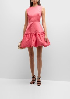 Lela Rose Bubble Hem Sleeveless A-Line Mini Dress