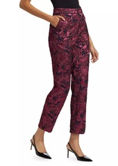 Lela Rose Demi Metallic Jacquard Pants