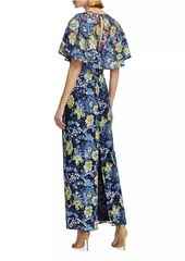 Lela Rose Embroidered Tulle Column Dress