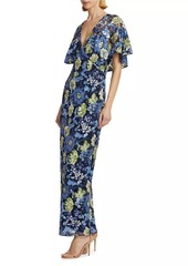 Lela Rose Embroidered Tulle Column Dress