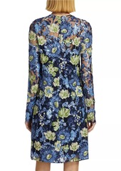 Lela Rose Embroidered Tulle Shift Dress