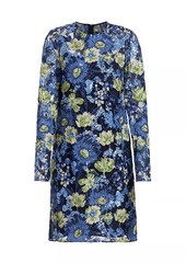 Lela Rose Embroidered Tulle Shift Dress