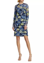 Lela Rose Embroidered Tulle Shift Dress