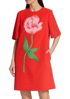 Lela Rose Floral Embroidered Mini Dress