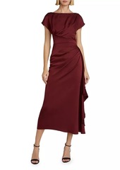 Lela Rose Florence Draped Satin Dress