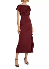 Lela Rose Florence Draped Satin Dress